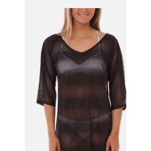 WOMEN'S O'NEILL BLACK LIGHTWEIGHT KNIT SWIMSUIT COVER UP!  SIZE M